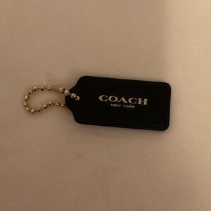 Coach Black Tag with Gold Chain